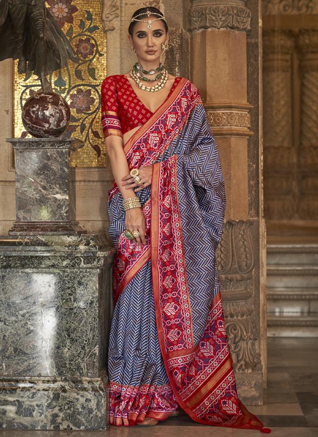 Banarasi Silk Neavy Blue Party Wear Weaving Saree